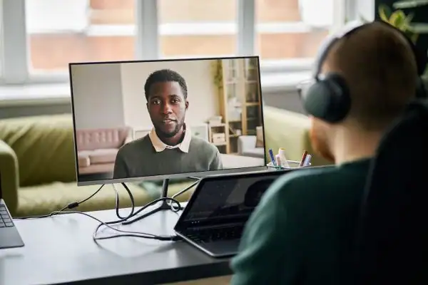 Man attending online mediation Wandsworth MIAMS session